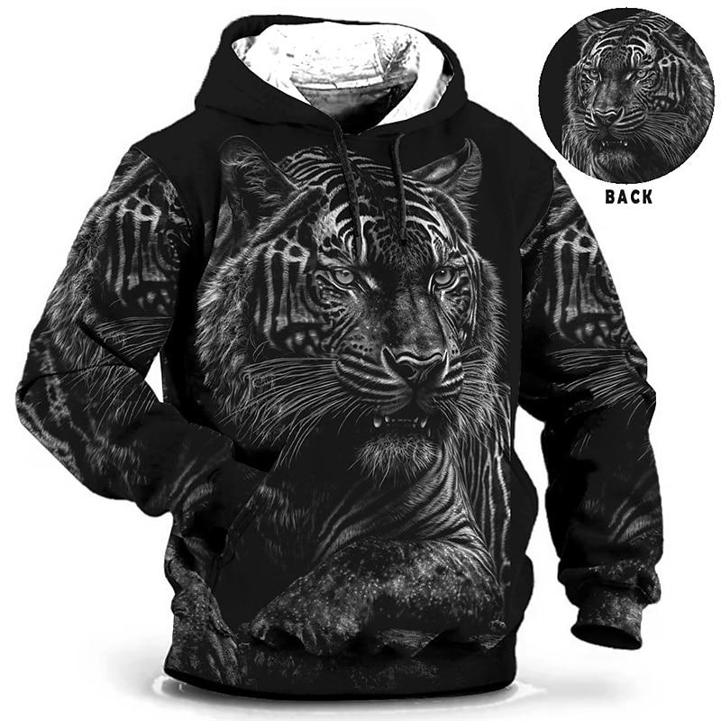 Wengy 2 Heren Hoodie 3d Tijger Gedrukt Losse Designer Sweatshirts Lente Herfst Lange Mouwen Pullover 4XL Oversized Harajuku Y2k Kleding XL