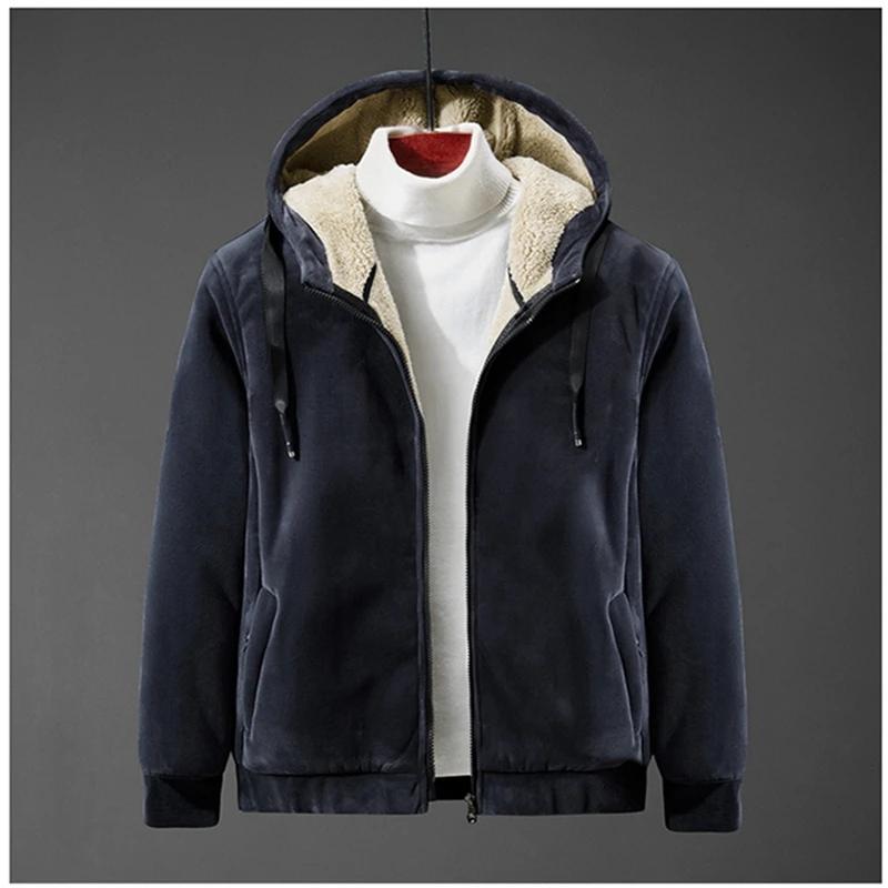 CHIC STUDIO New Winter Large Size Fleece Casual Hooded Sweatshirt Men's Pocket Zipper Thickened Hooded Jacket 8XL