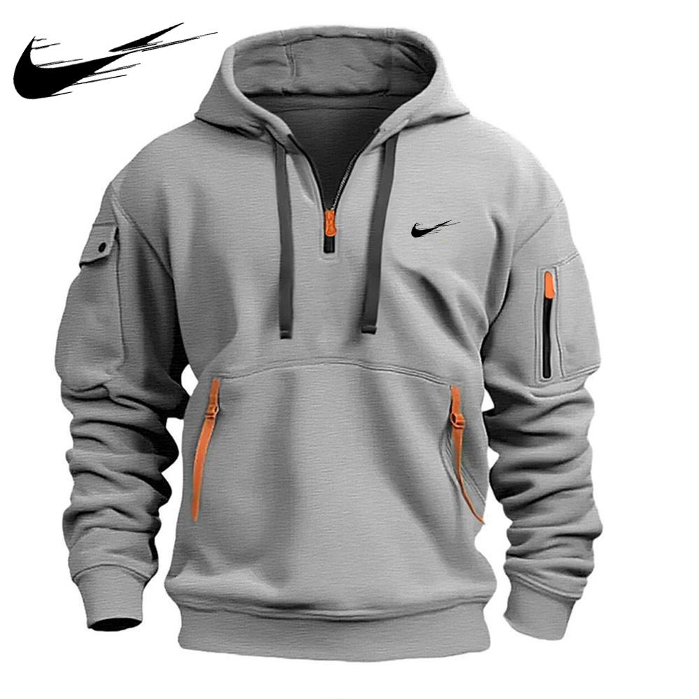 Trendy Clothing Factory 2024 Herfst/Winter Heren Casual Multi Rits Arm Zak Hoodie Pullover Grote Hoodie 2XL
