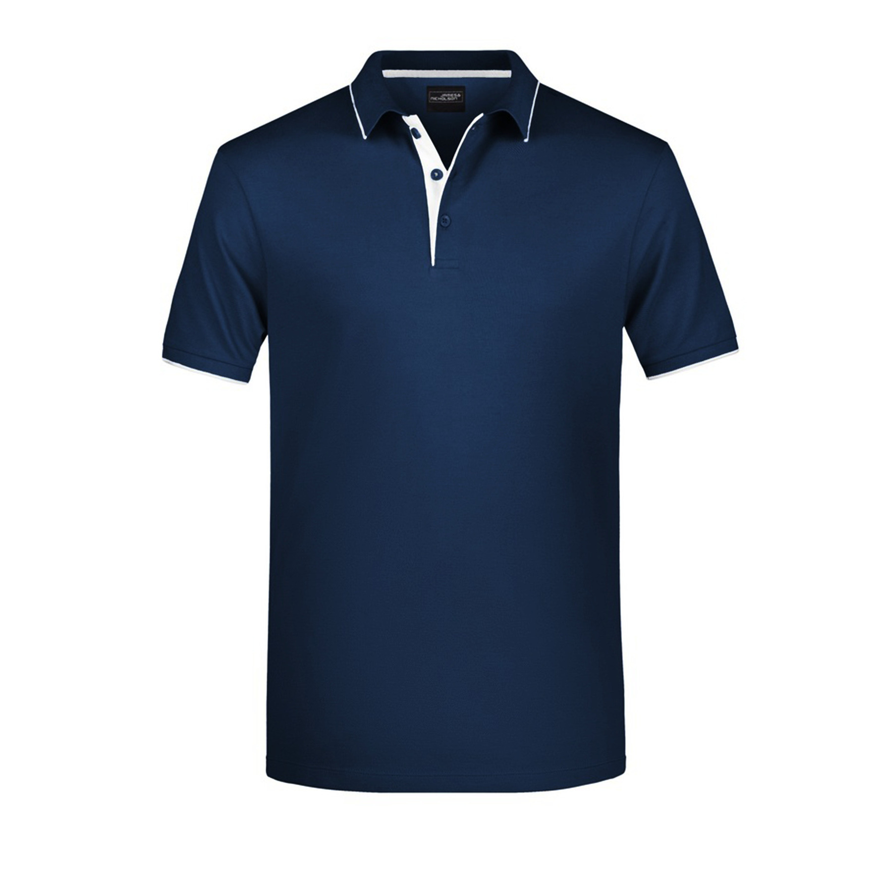 James & Nicholson Polo shirt Golf Pro premium - navy/wit - katoen - voor heren