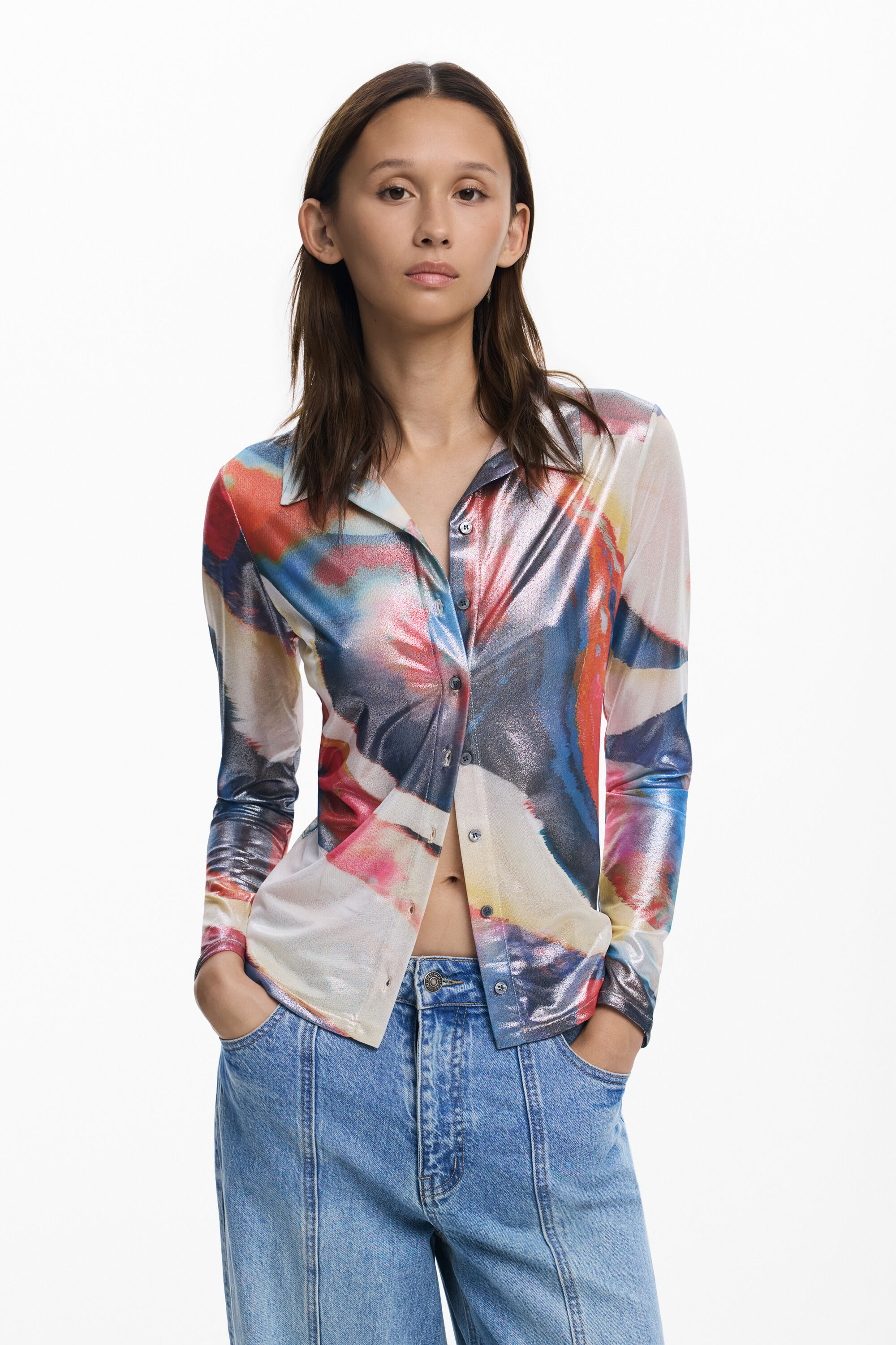 Desigual Golf met knopen en golven - RED