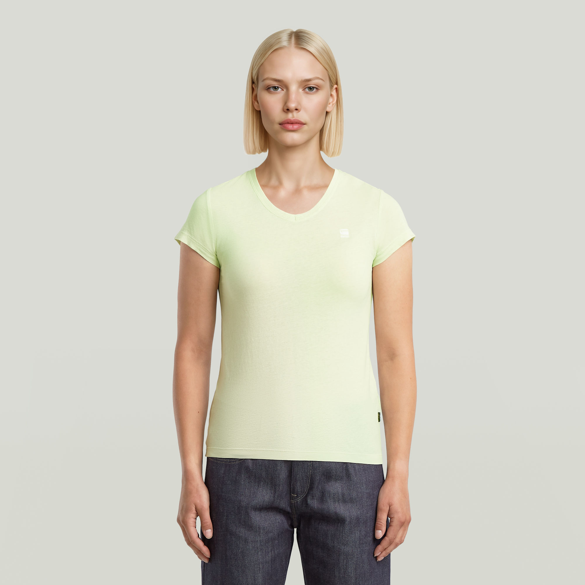 G-Star RAW Eyben Slim V-Hals Top 2.0 - Groen - Dames