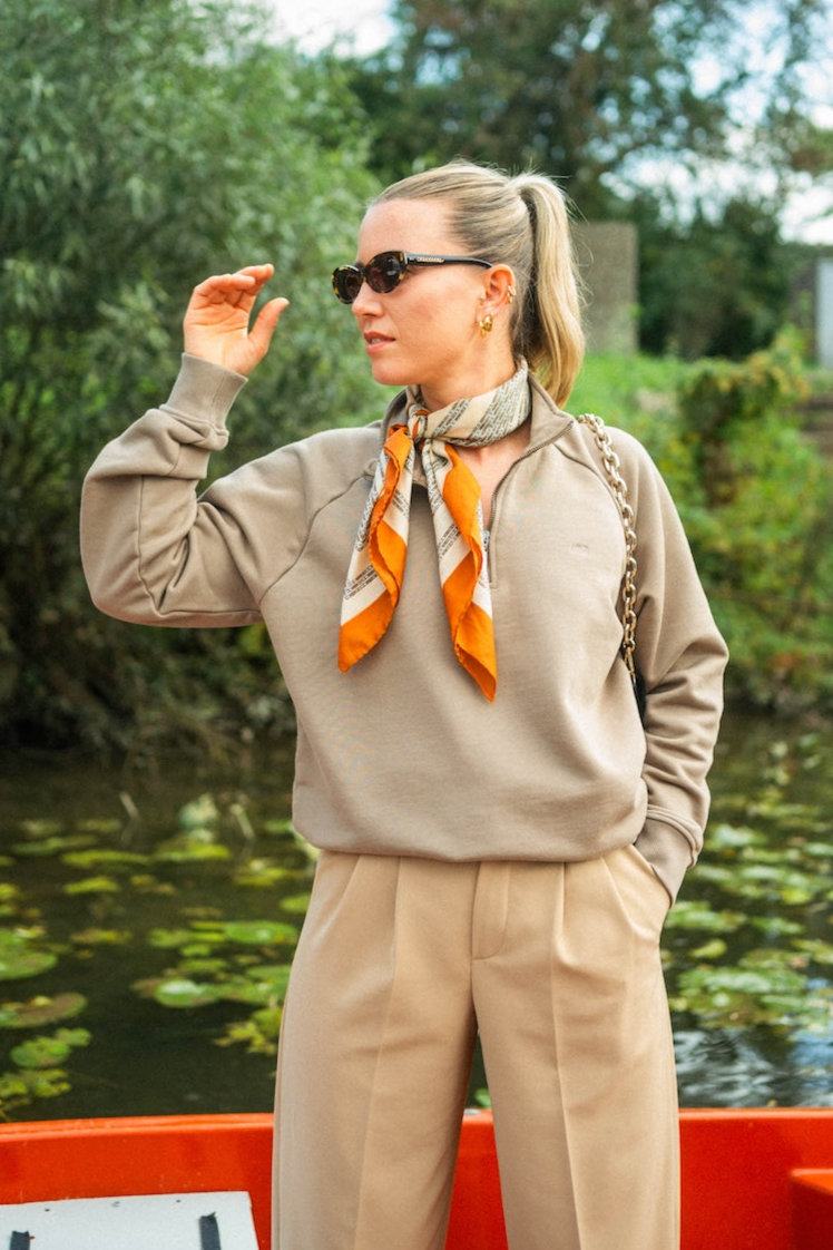 DIRTS Herren vegan Pullover Quarter Zip Walnuss