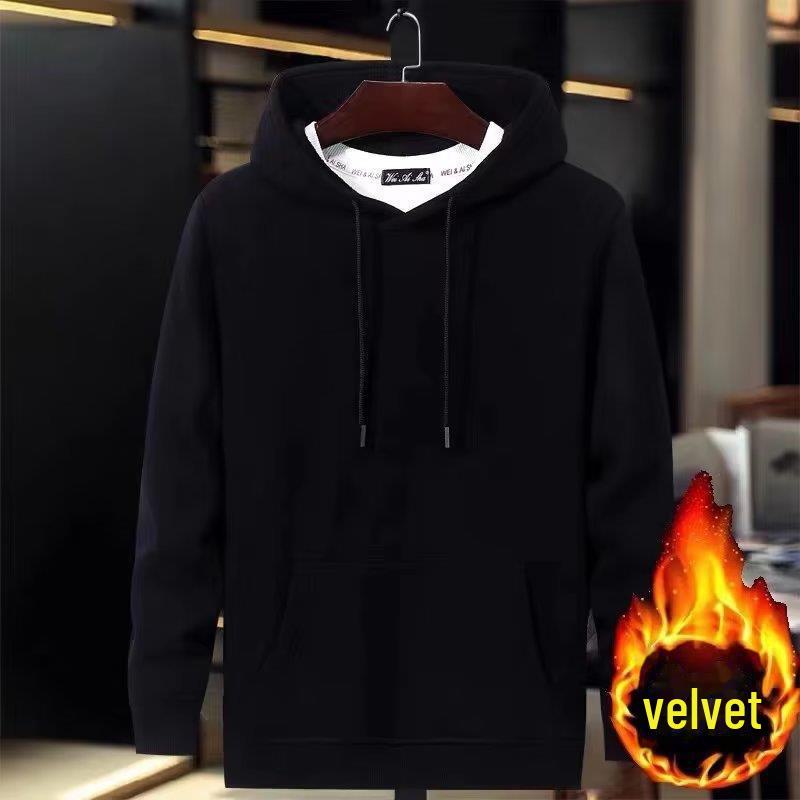 VantaGoods Heren herfst/winter plus fluweel dikke 360g puur katoenen hoodie - warm, veelzijdig, losse pasvorm voor koppels 5XL