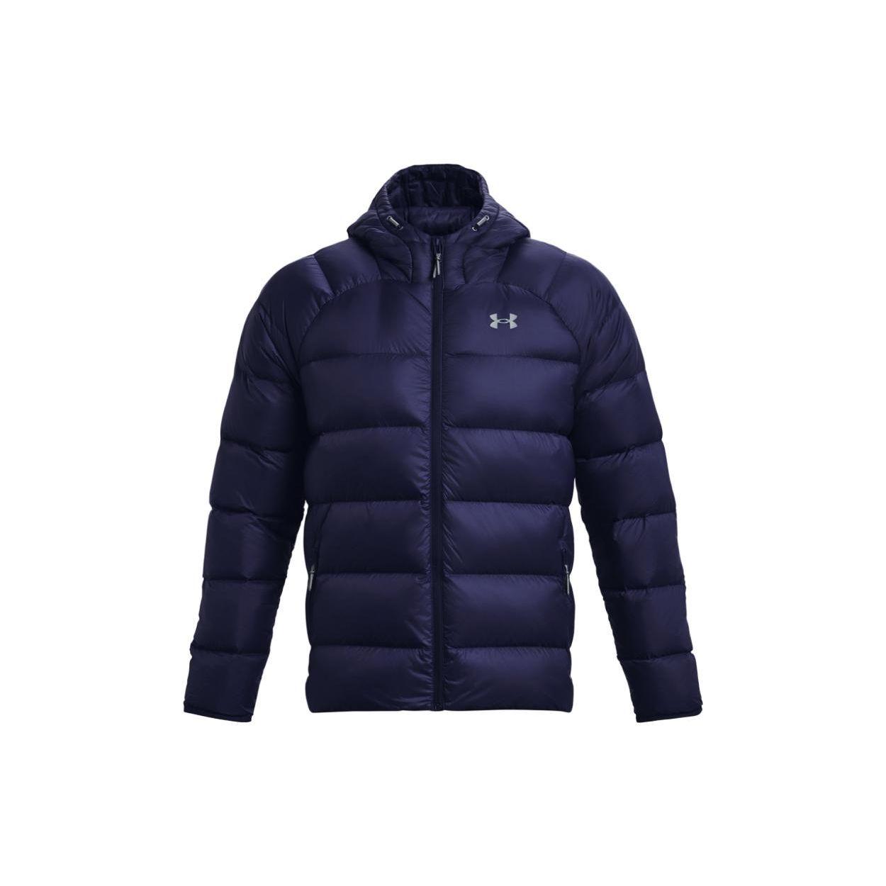 Under Armour Solid Color Hooded Long Sleeve Zip Jacket Men jackets Blue 1372651-410 XL