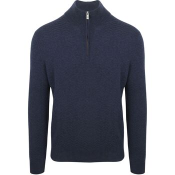R2 Amsterdam Trui  R2 Pullover Halfzip Weave Structure Navy