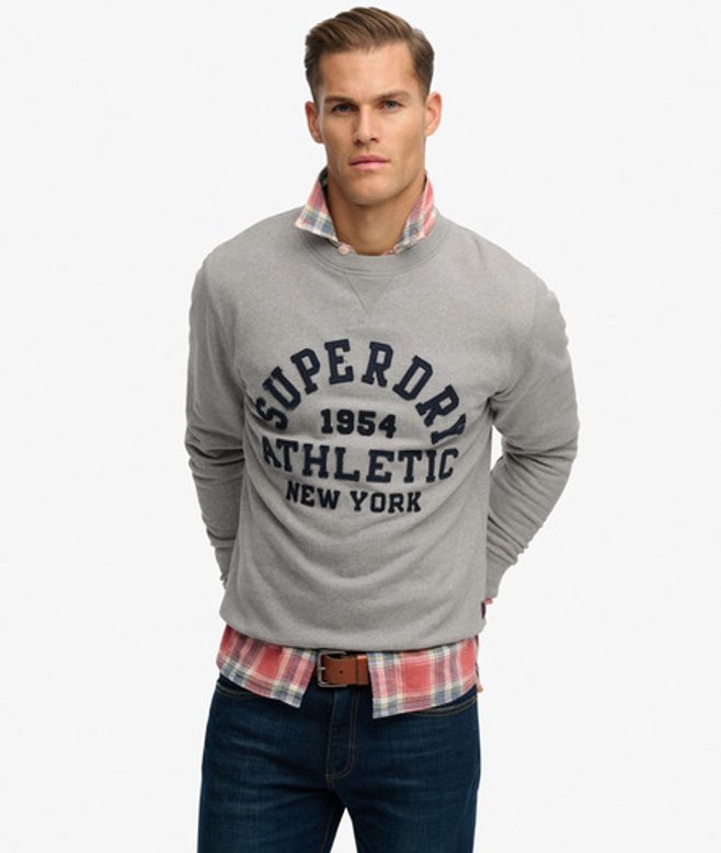 Superdry Vintage Athletic Crew Sweatshirt Light Grey
