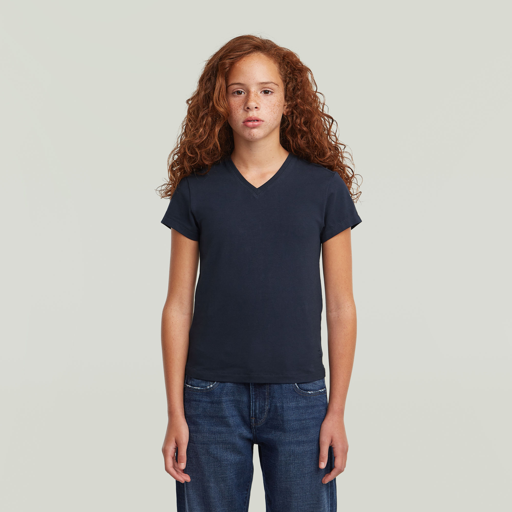 G-Star RAW Eyben Slim V-Neck 2.0 voor meisjes - Donkerblauw - meisjes