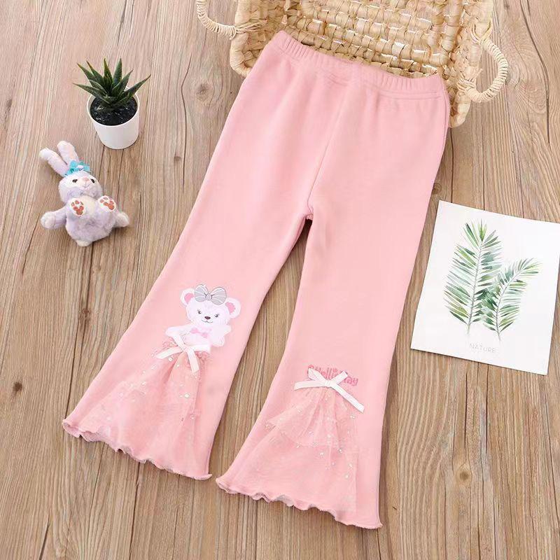 Voyex Meisjesbroek met klokkende pijpen voor lente en herfst 2023 - Trendy westernstijl voor kleine meisjes 110cm