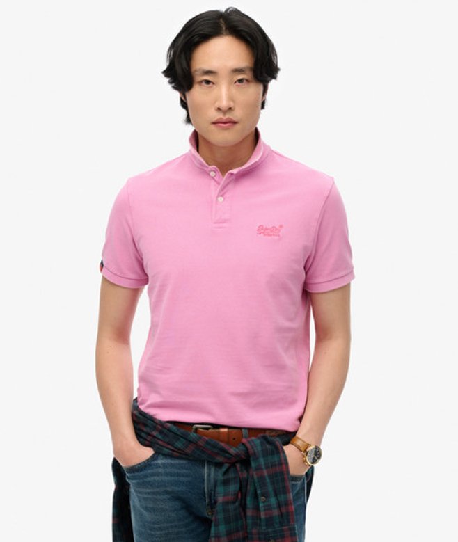Superdry Vintage Destroy Poloshirt Roze