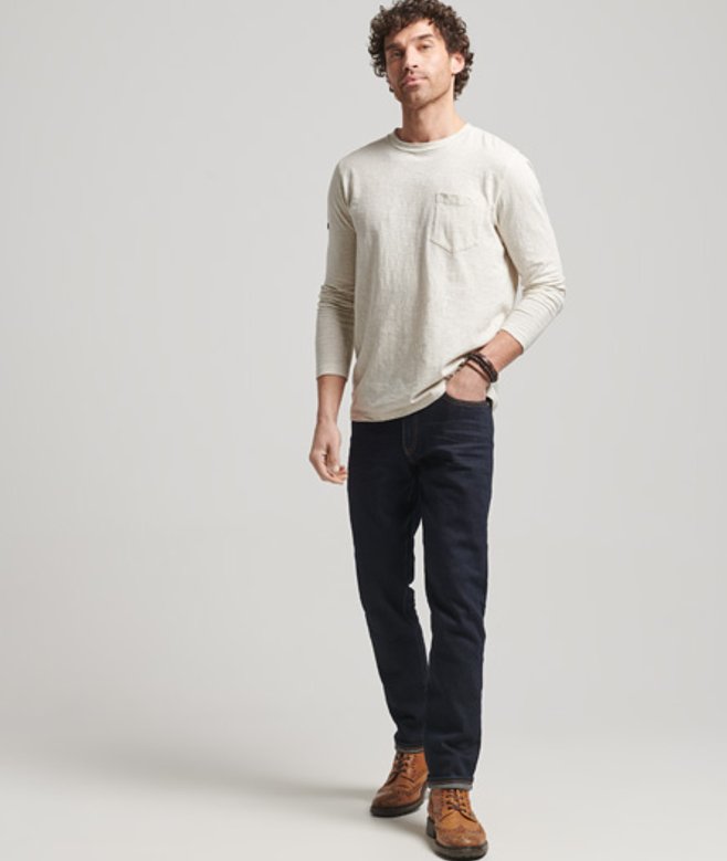 Superdry The Merchant Store - Biologische Slim Jeans Donkerblauw