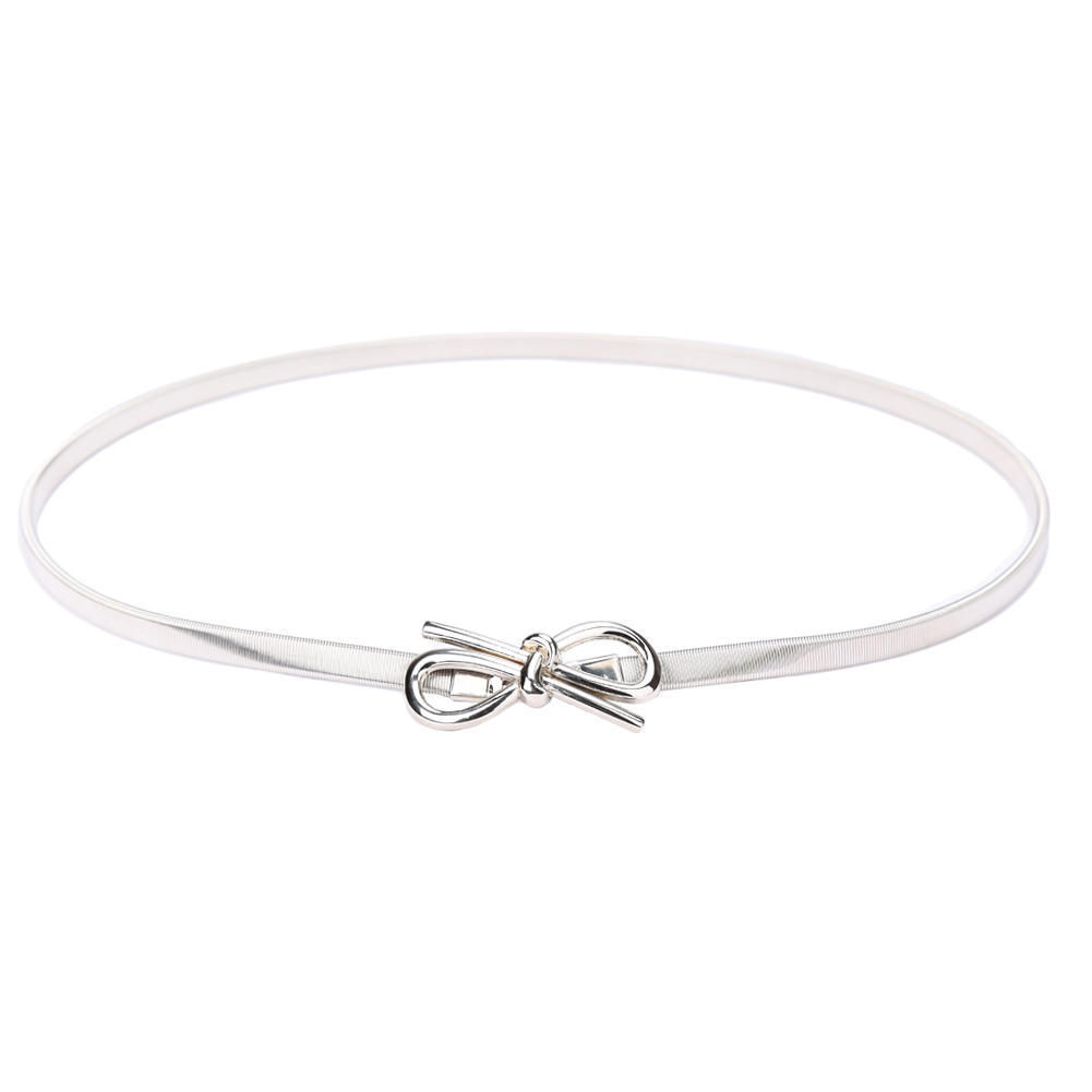 Koogeelife Nieuwe mode vrouwen riem striksluiting voorkant stretch skinny elastische riem strik tailleband