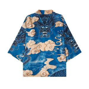 Cloth W Traditionele Samurai Kimono Mannen Japanse Anime Drakenprint Cosplay Haori Vrouwelijke Cardigan Yukata Shirt Zomerjas XL