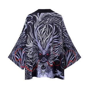Cloth W Traditionele Samurai Kimono Mannen Japanse Anime Drakenprint Cosplay Haori Vrouwelijke Cardigan Yukata Shirt Zomerjas L