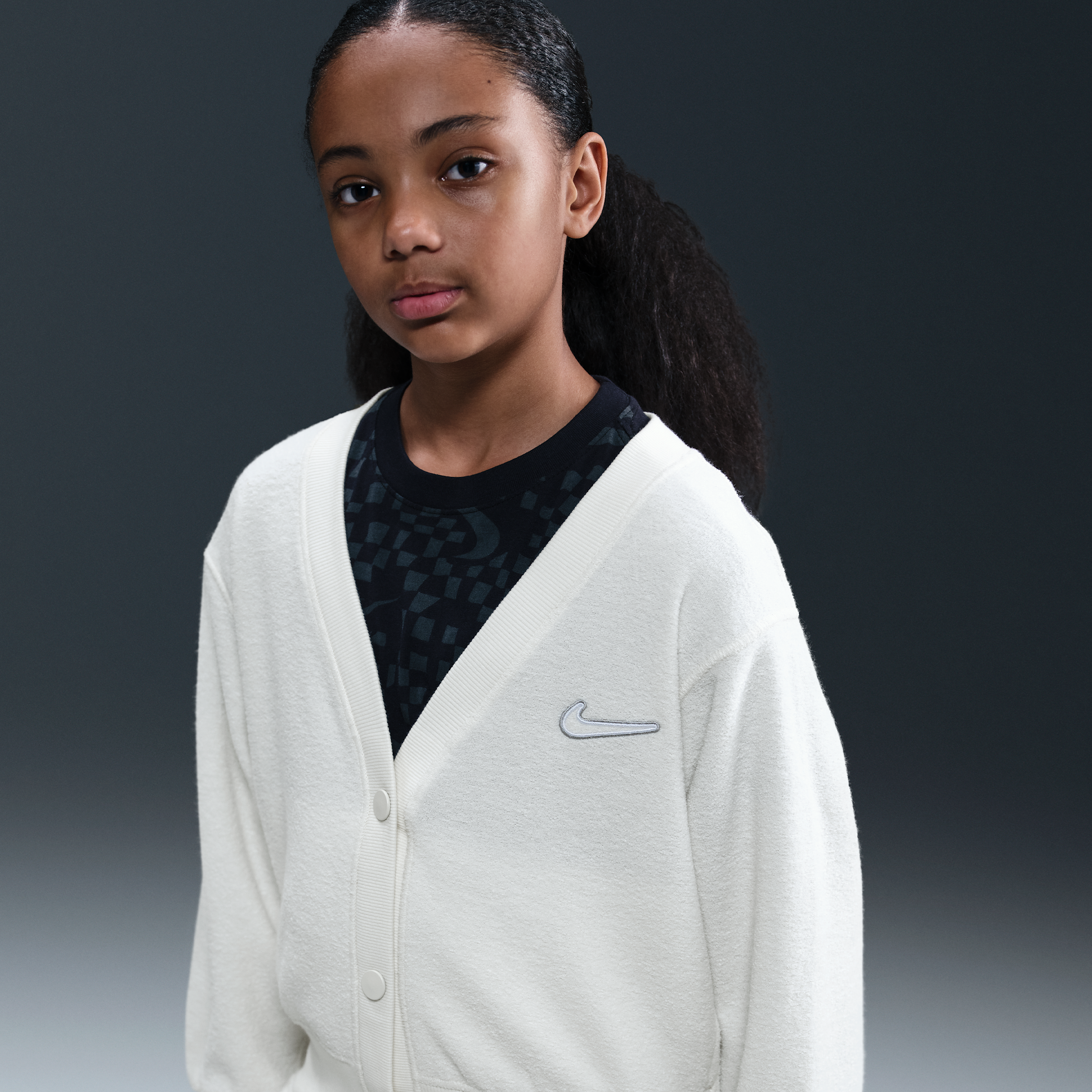 Nike fleecetop met lange mouwen voor meisjes - Bruin