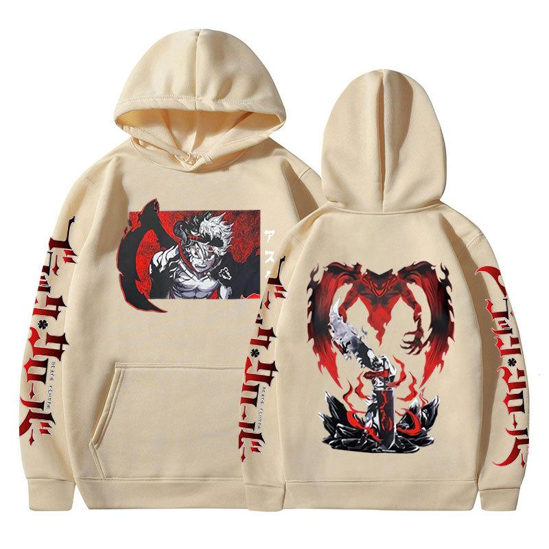 TENJINGE Trendy Japanse Anime Black Clover Hoodie Asta Dubbelzijdig Grafische Sweatshirts Harajuku Vintage mannen Casual Oversized Hoodies Koppels XL