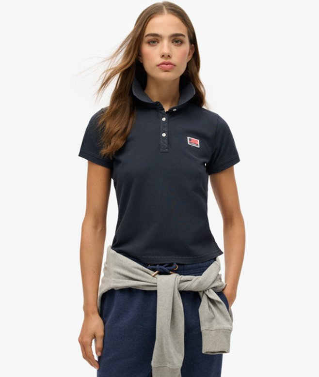 Superdry Athletic Essentials Poloshirt met Print Blauw