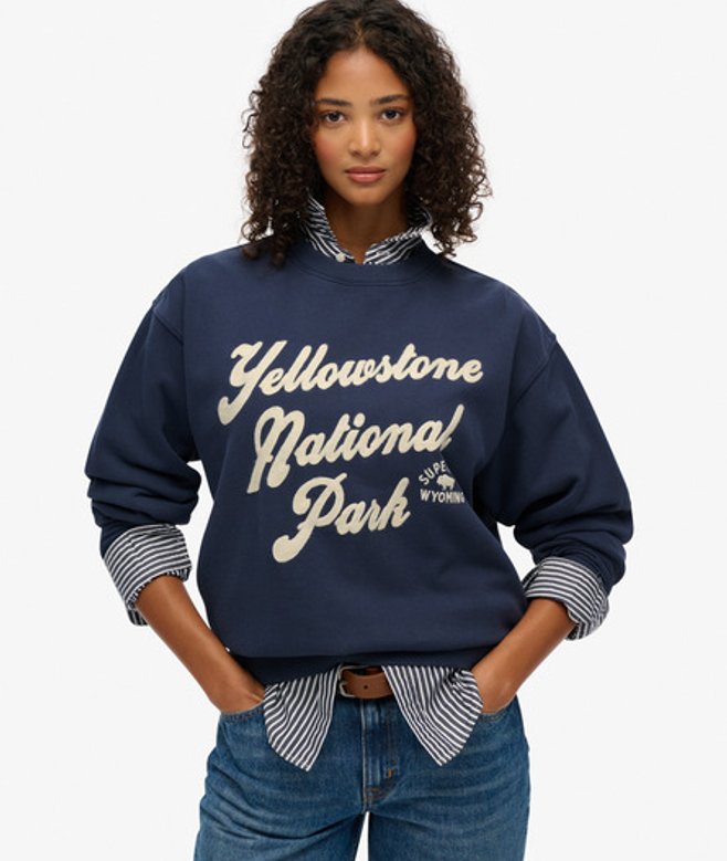 Superdry Lo-fi Outdoor Sweatshirt met Losse Pasvorm Blauw