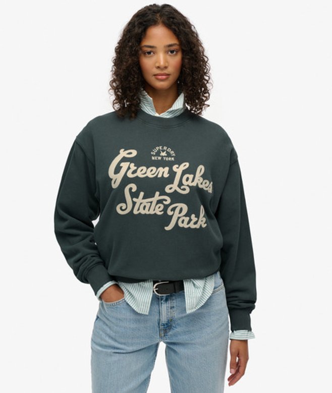 Superdry Lo-fi Outdoor Sweatshirt met Losse Pasvorm Green