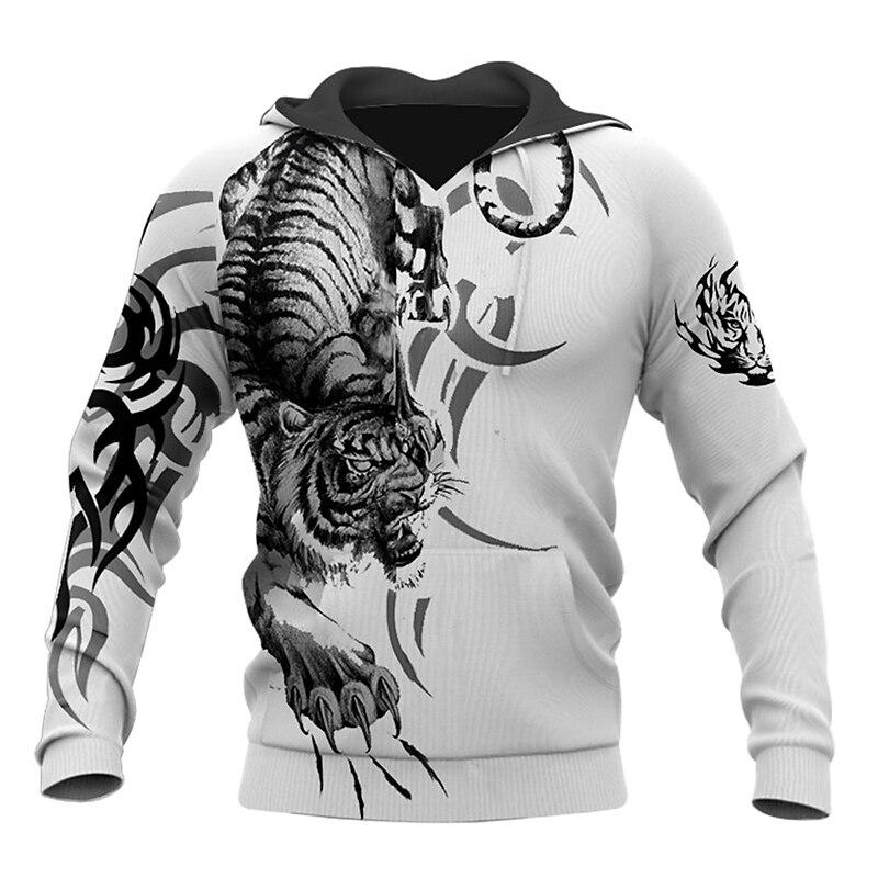 Wengy 2 Heren Hoodie 3d Tijger Gedrukt Losse Designer Sweatshirts Lente Herfst Lange Mouwen Pullover 4XL Oversized Harajuku Y2k Kleding L