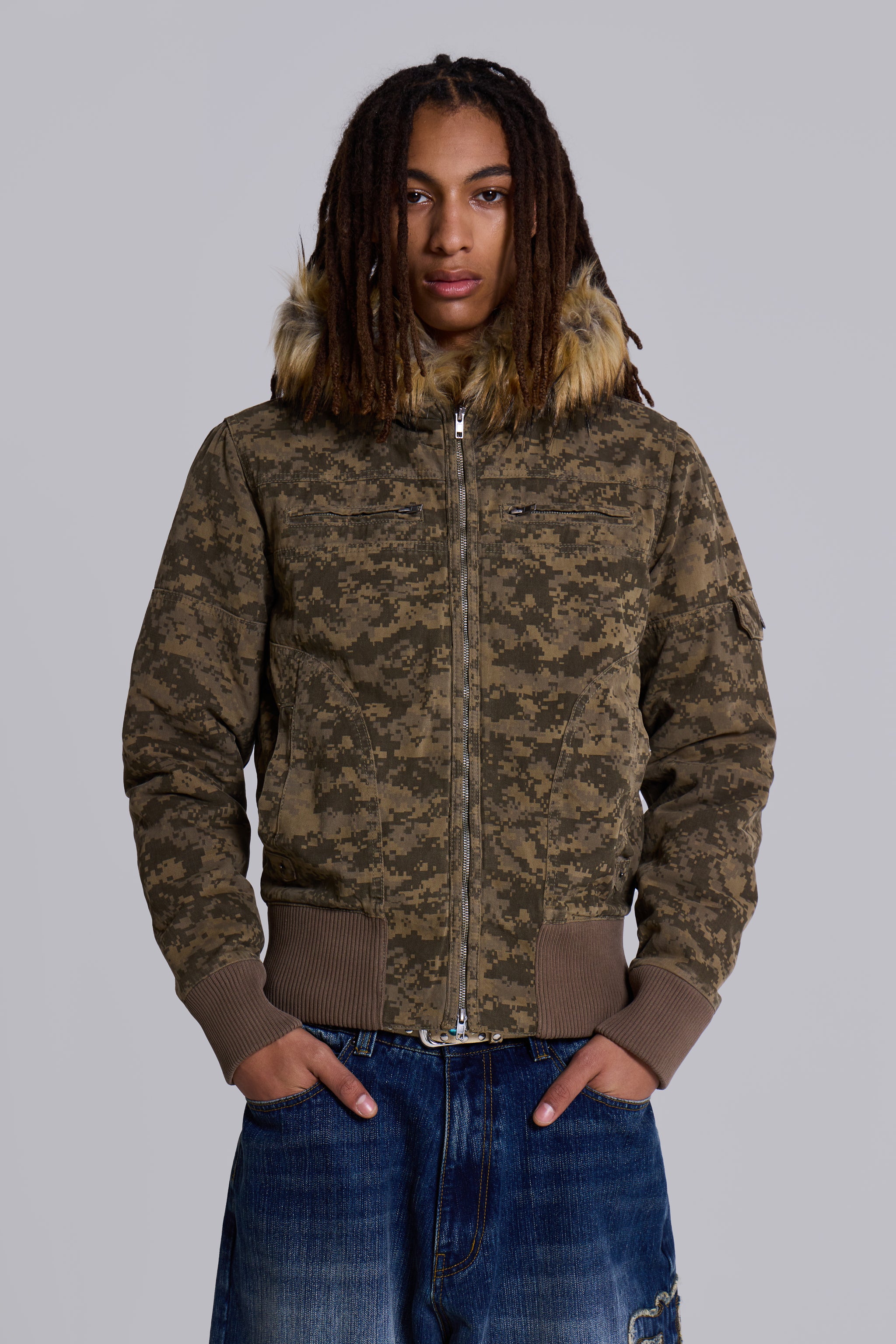Jaded Man Digo Camo Marshal Jacket
