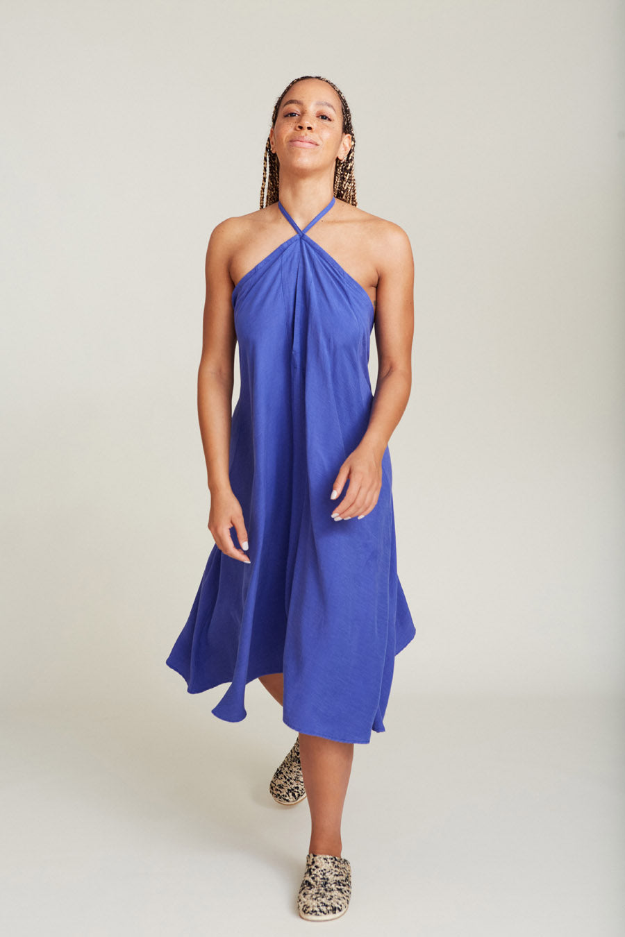 SUITE13LAB Damen vegan Kleid Kurz Königsblau