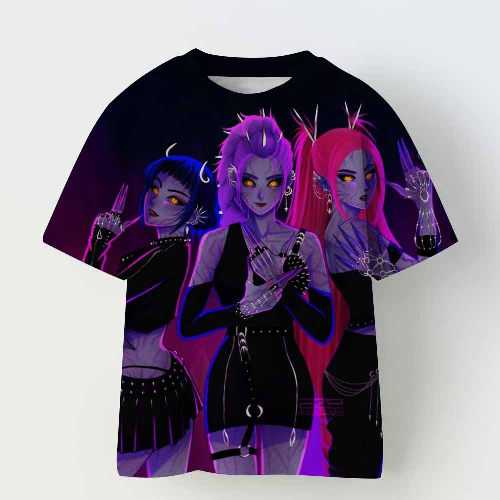 Haijian02 Kinderkleding KPop Demon Hunters Fans Cadeaus Kinderkleding Mode Casual Tops 2025 Hete Film Zacht Baby Meisjes T-shirt 160