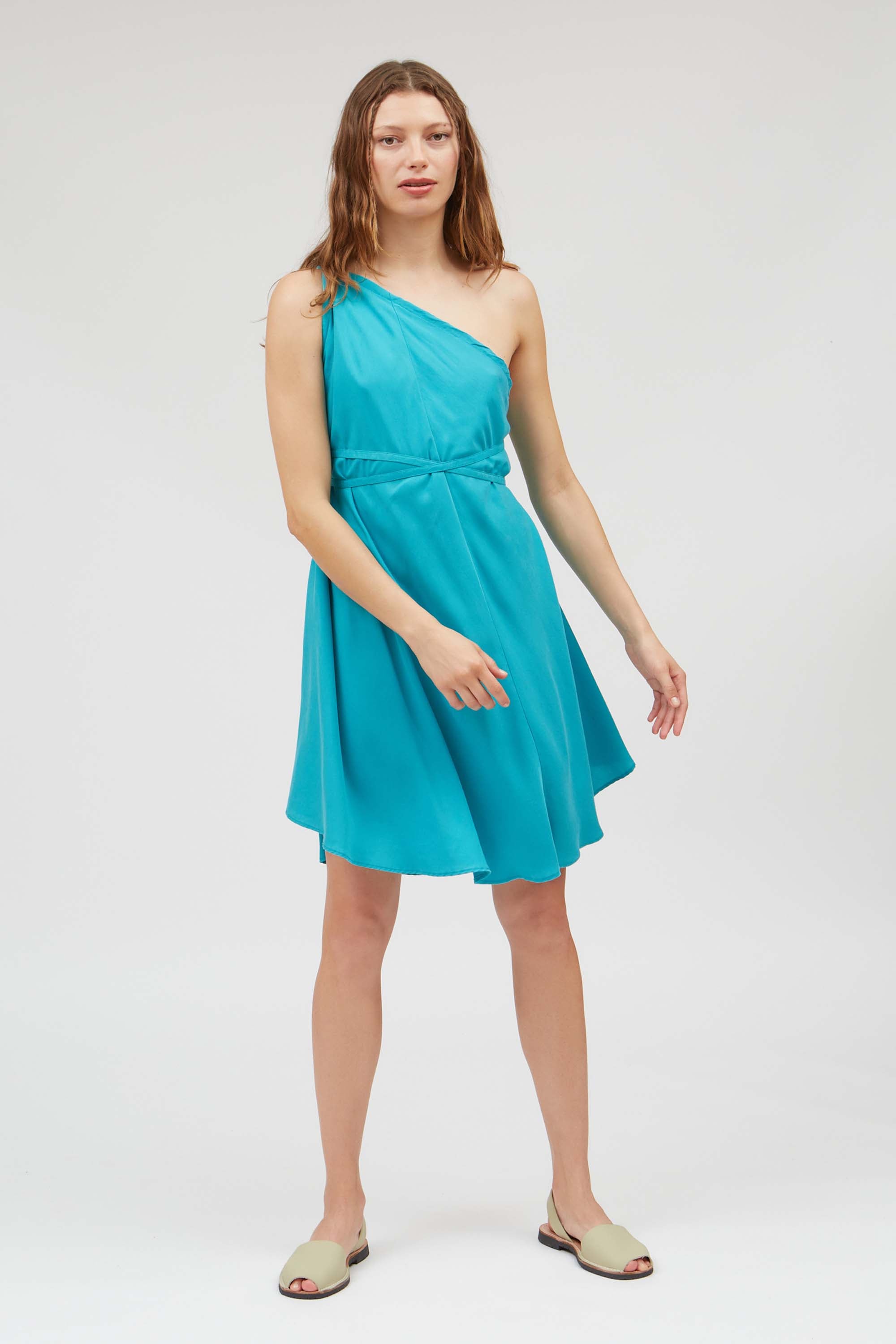 SUITE13LAB Damen vegan Kleid Mp Kurz Türkis