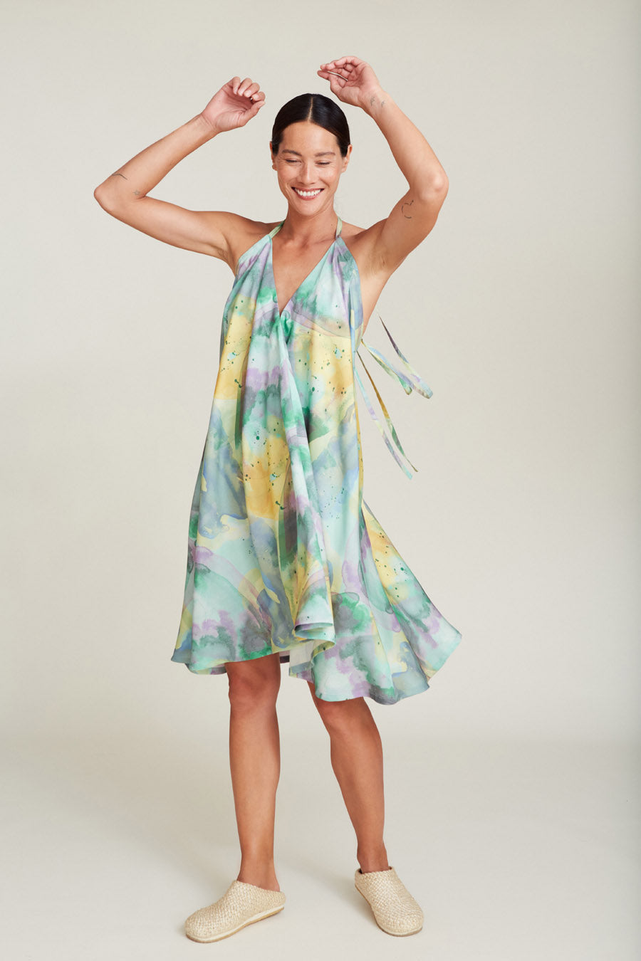 SUITE13LAB Damen vegan Kleid Mp Short Jellyfish Print