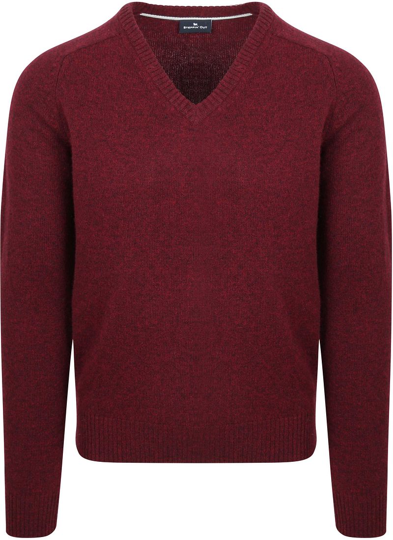 Steppin' Out Trui V-hals Lamswol Bordeaux