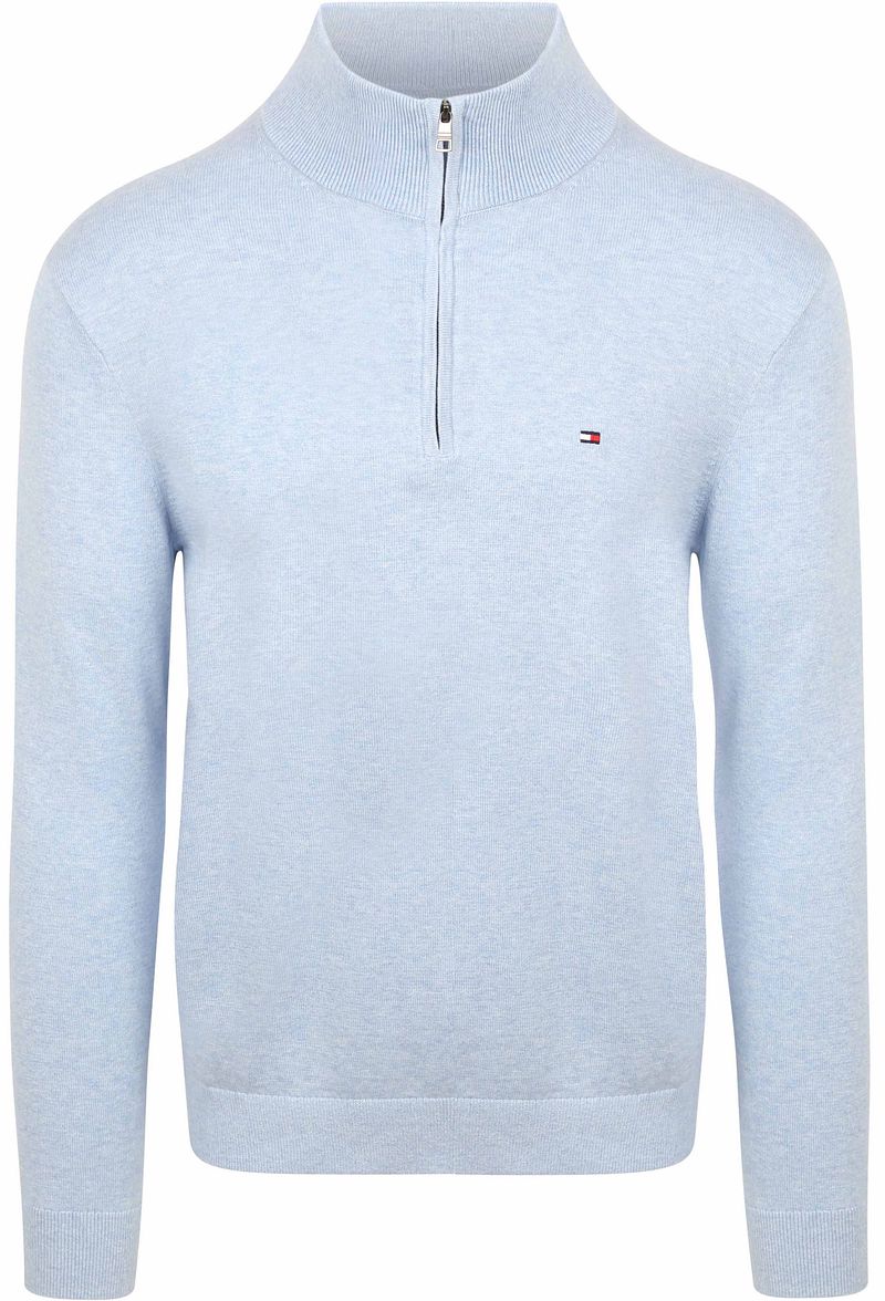 Tommy Hilfiger Half Zip Trui Essential Lichtblauw