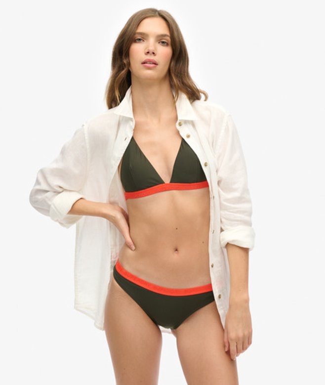 Superdry Klassiek Elastisch Bikinibroekje Khaki