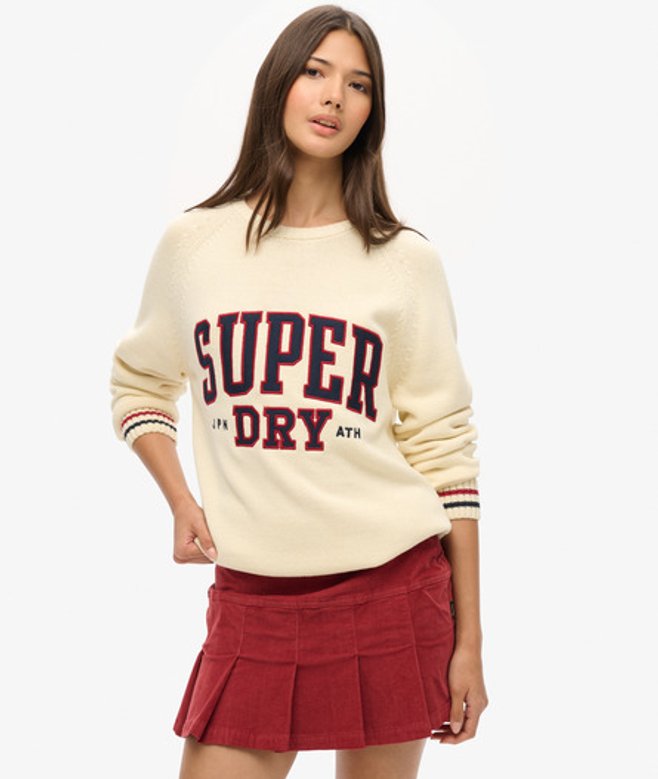 Superdry Geplooide Vintage Minirok van Corduroy Rood