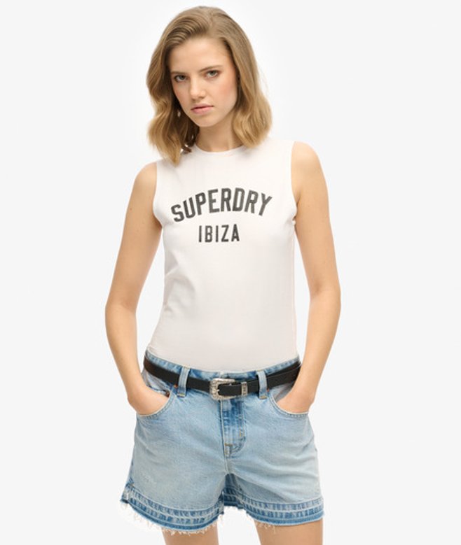 Superdry Aansluitende Sport Luxe Tanktop White