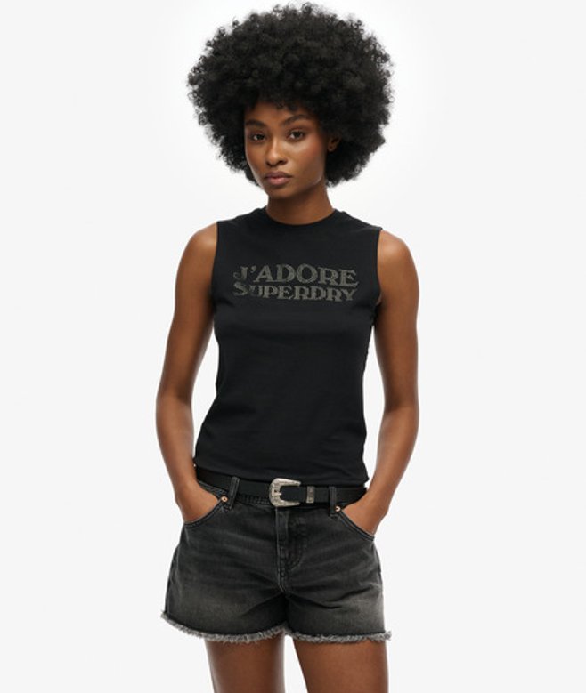 Superdry Aansluitende Sport Luxe Tanktop Black