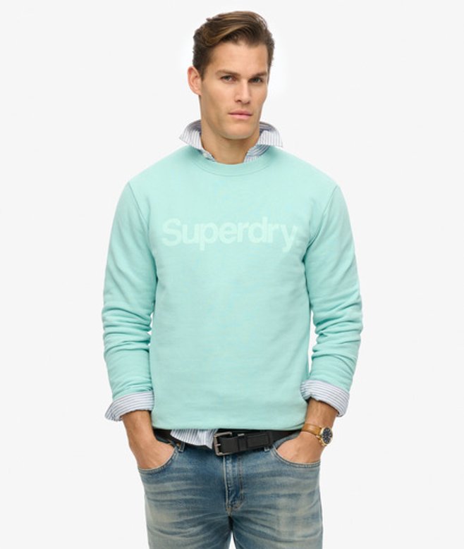Superdry Core City Sweatshirt met Ronde Hals en Logo Green
