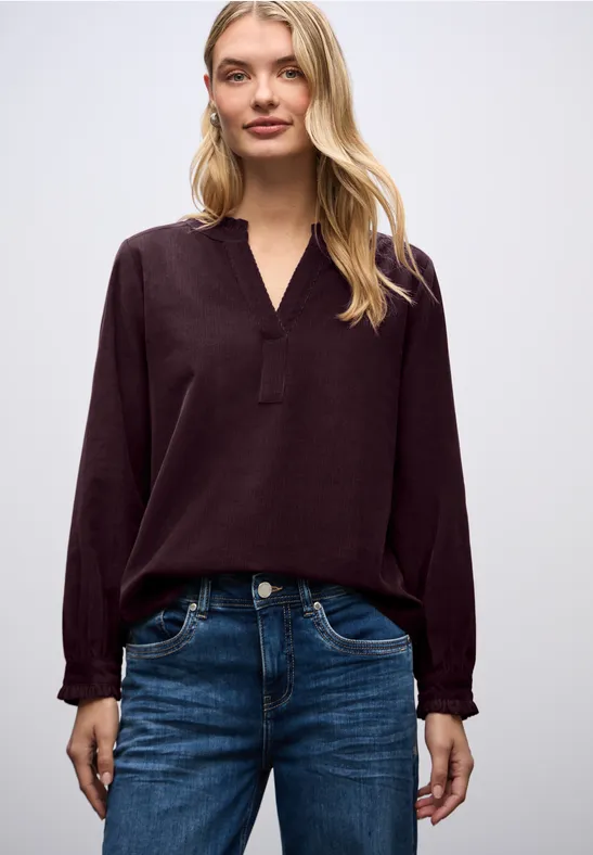Street One Corduroy blouse met ruches