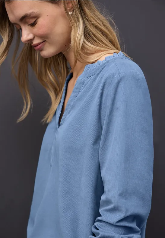 Street One Corduroy blouse met ruches -