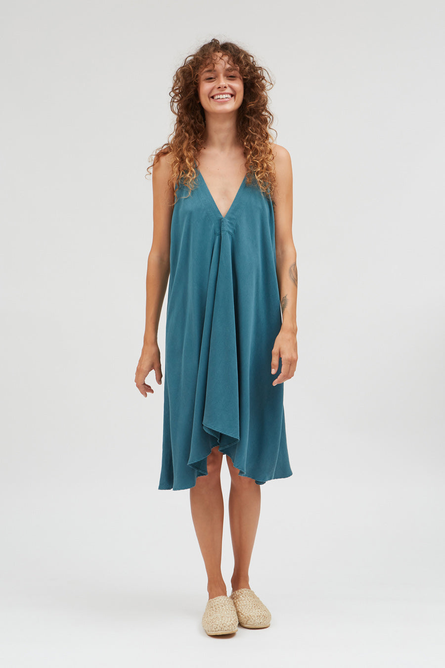 SUITE13LAB Damen vegan Kleid Mp Kurz Teal Grün