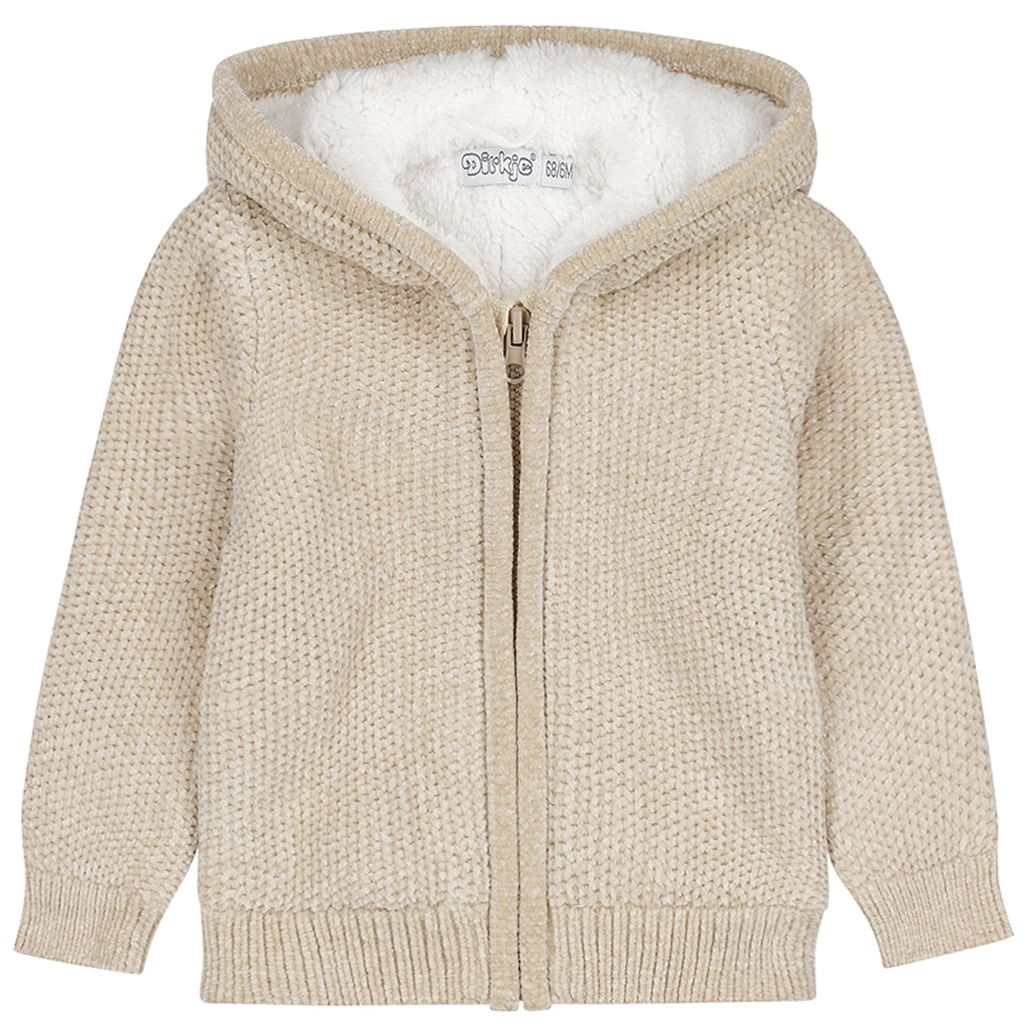 Dirkje-collectie Gebreid vestje teddy (beige grey)