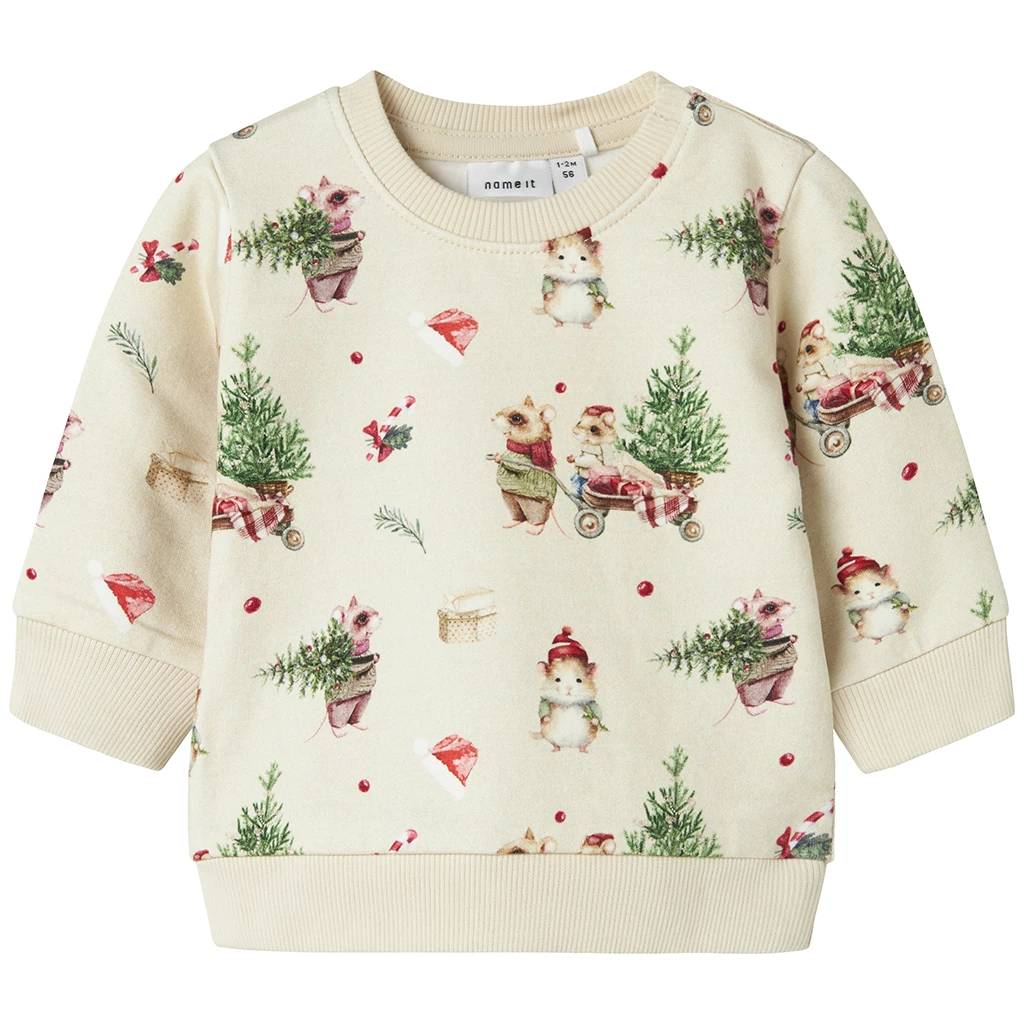 Name It-collectie KERST truitje sweat Renu (peyote melange)