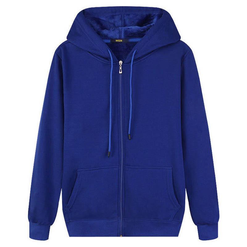 Twelve Month Herfst en Winter Heren Casual Mode Sport Rits Hoodies Plus Size XXXL blauw