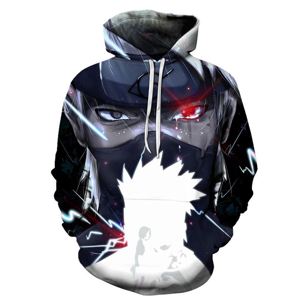 Bobby3 Anime Naruto Hooded Sweatshirts Heren truien Hatake Kakashi 3D Hoodies Streetwear Unisex 2XL