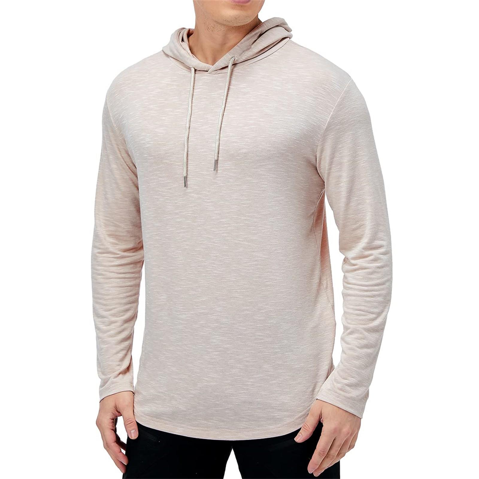 Ren Bag Heren Casual Jas met Capuchon Effen Kleur Lange Mouwen Sport Hoodie L