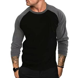 ETST0012 2024 Nieuw Heren T-shirt met Ronde Hals en Lange Mouwen Ademend Plus Size Basis T-shirt Heren Casual en Modieus Raglan Top M