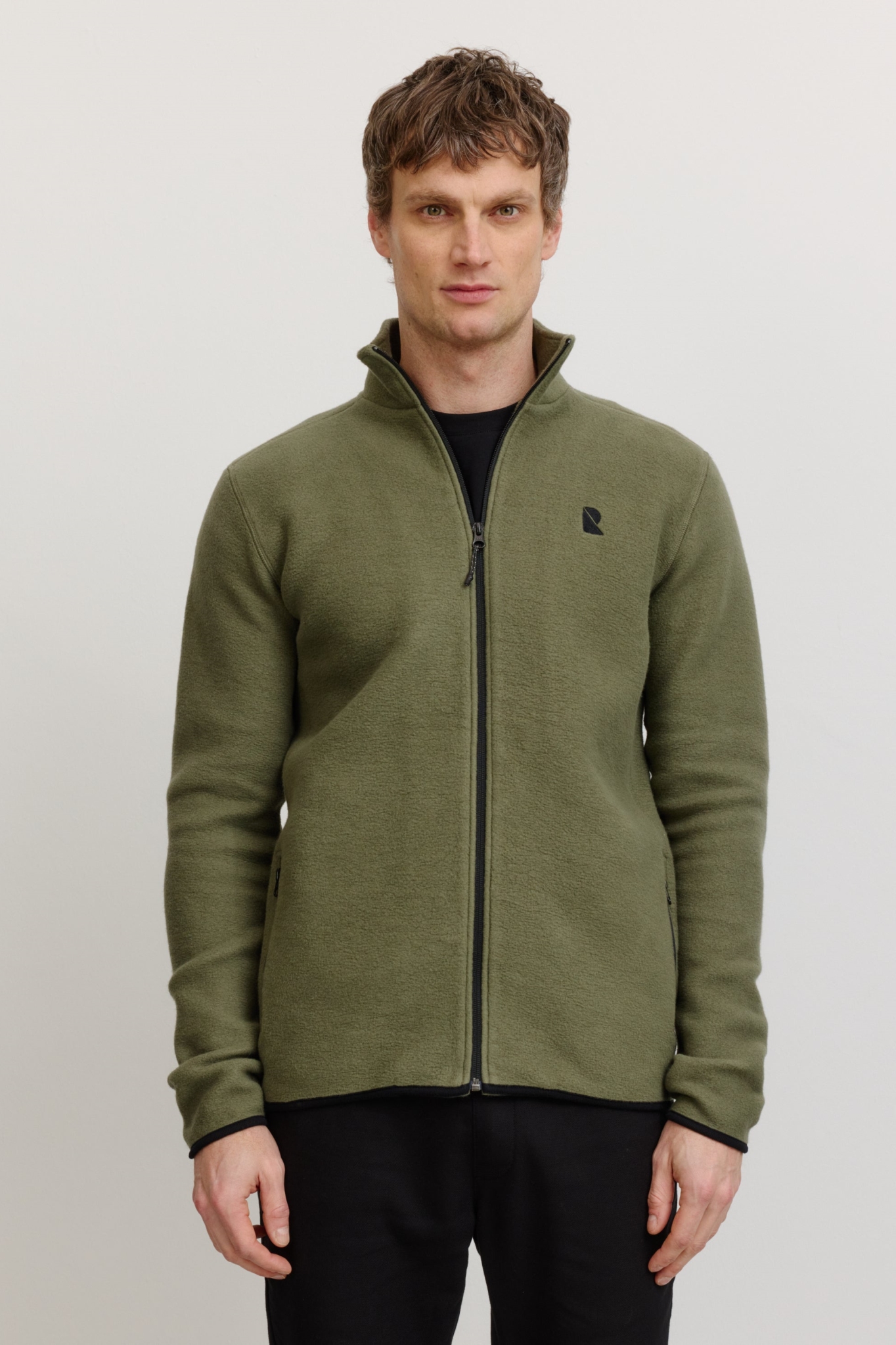Recolution Herren vegan Jacke Fleece Buxus Dark Khaki