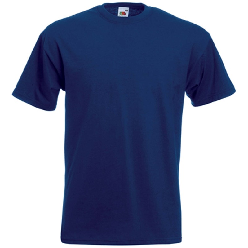 Fruit Of The Loom T-shirt - heren - korte mouwen - donkerblauw - 100% katoen t-shirts - Regular fit -