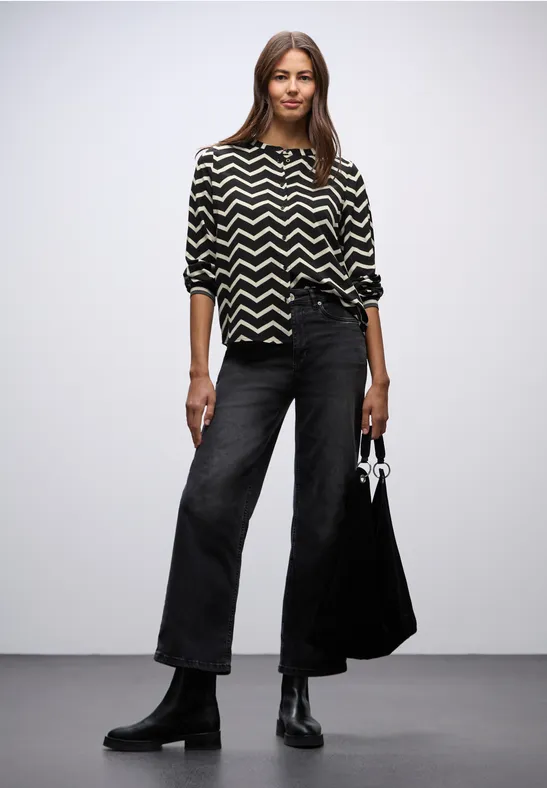 Street One Blouse met zigzagpatroon