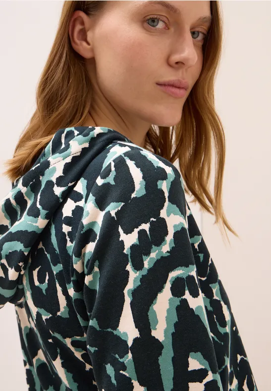 Cecil Hoodie met 3/4 mouw, gedessineerd