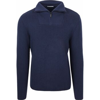 Knowledge Cotton Apparel Trui  Half Zip Pullover Merino Navy